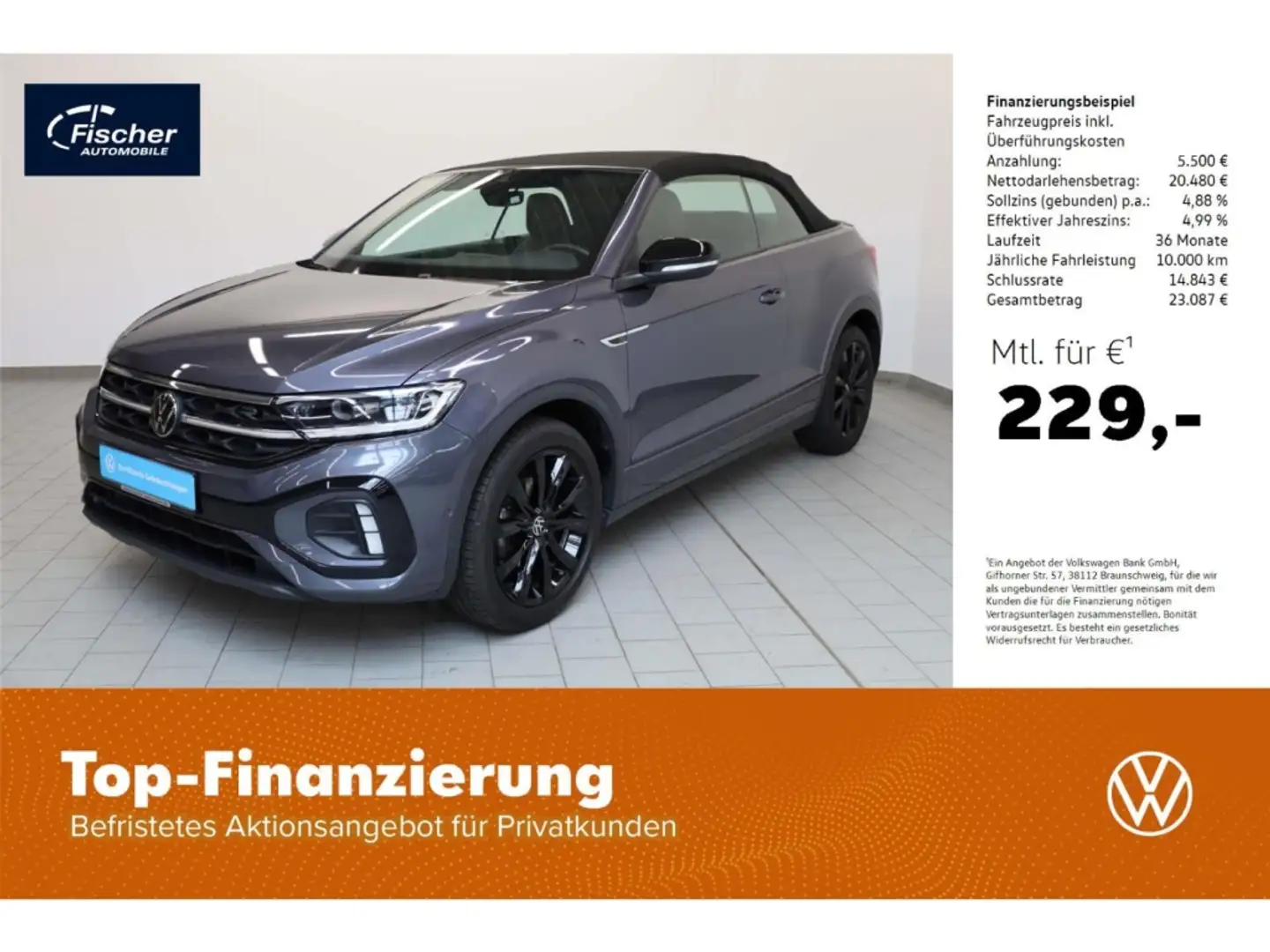 Volkswagen T-Roc Cabriolet 1.5 TSI R-Line Grau - 1