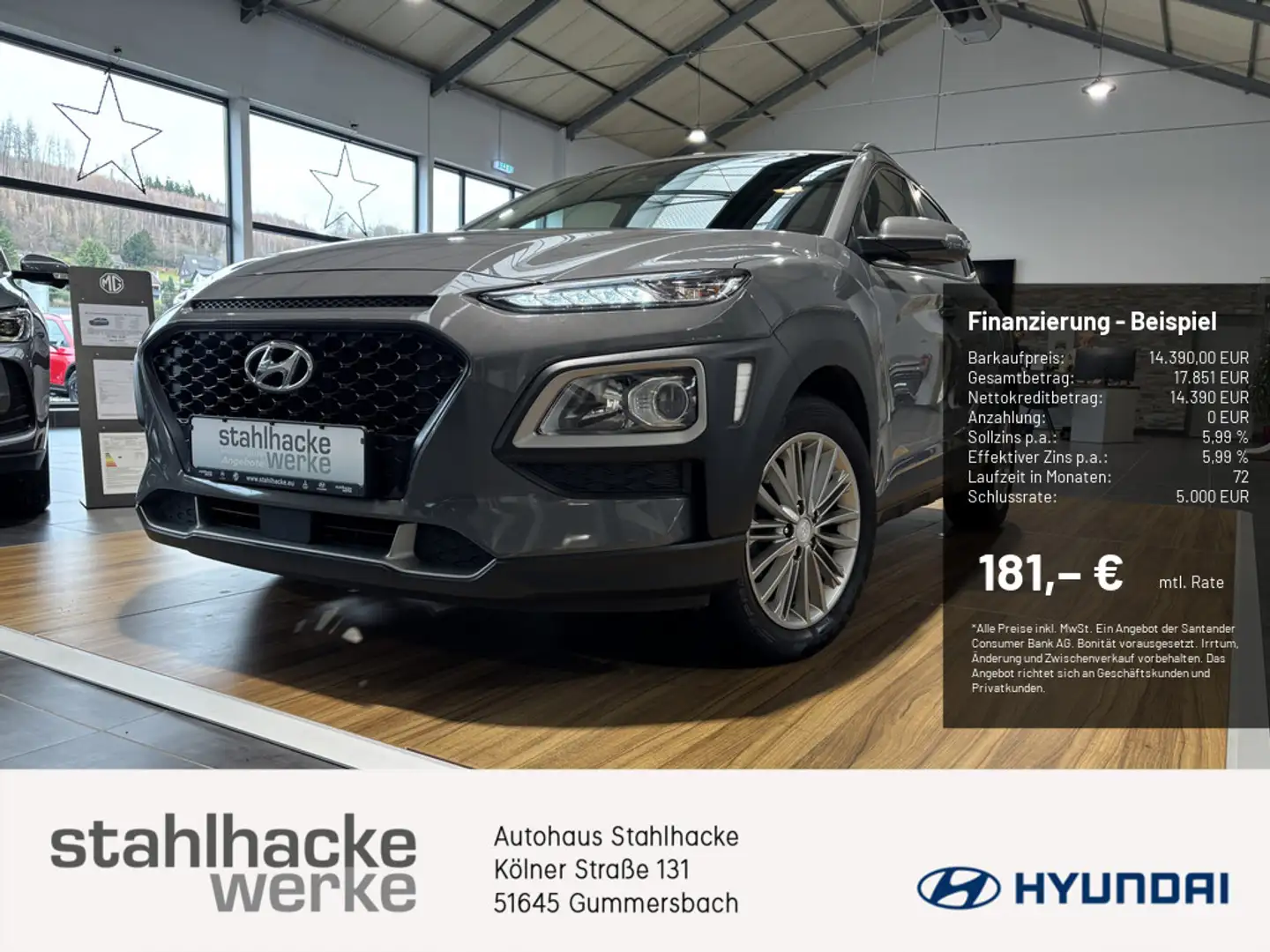 Hyundai KONA 1.0 Trend 2WD Grau - 1