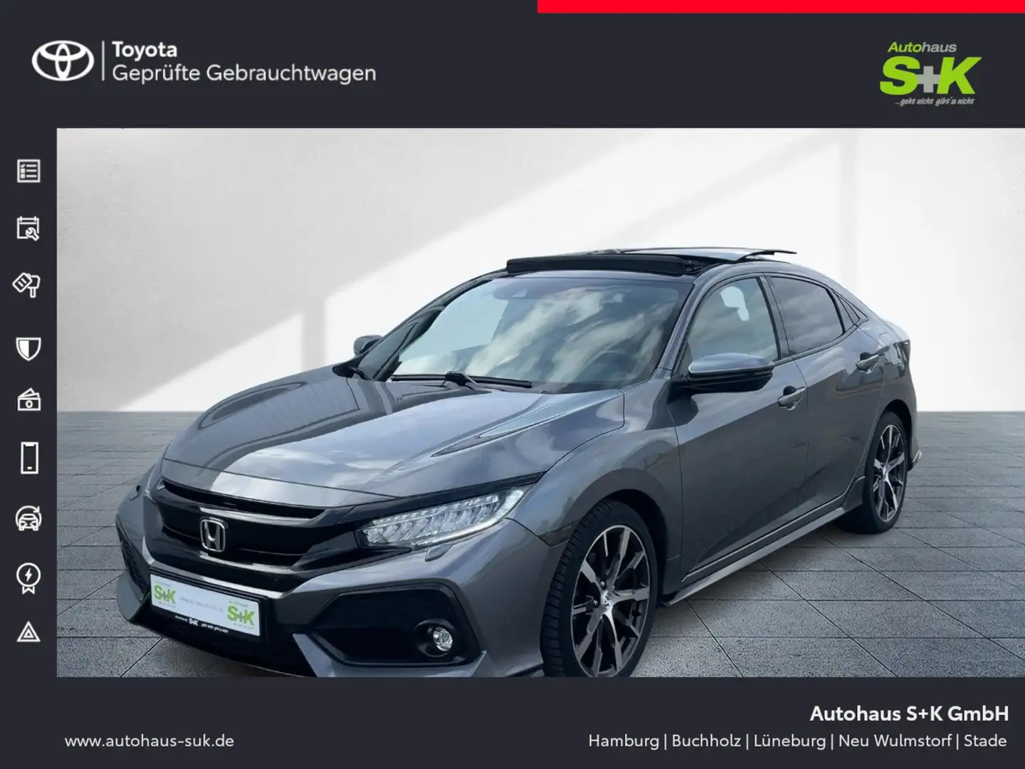 Honda Civic 1.5 VTEC TURBO Sport Plus +PANO+NAVI+SHZ+GJR+ Plateado - 1