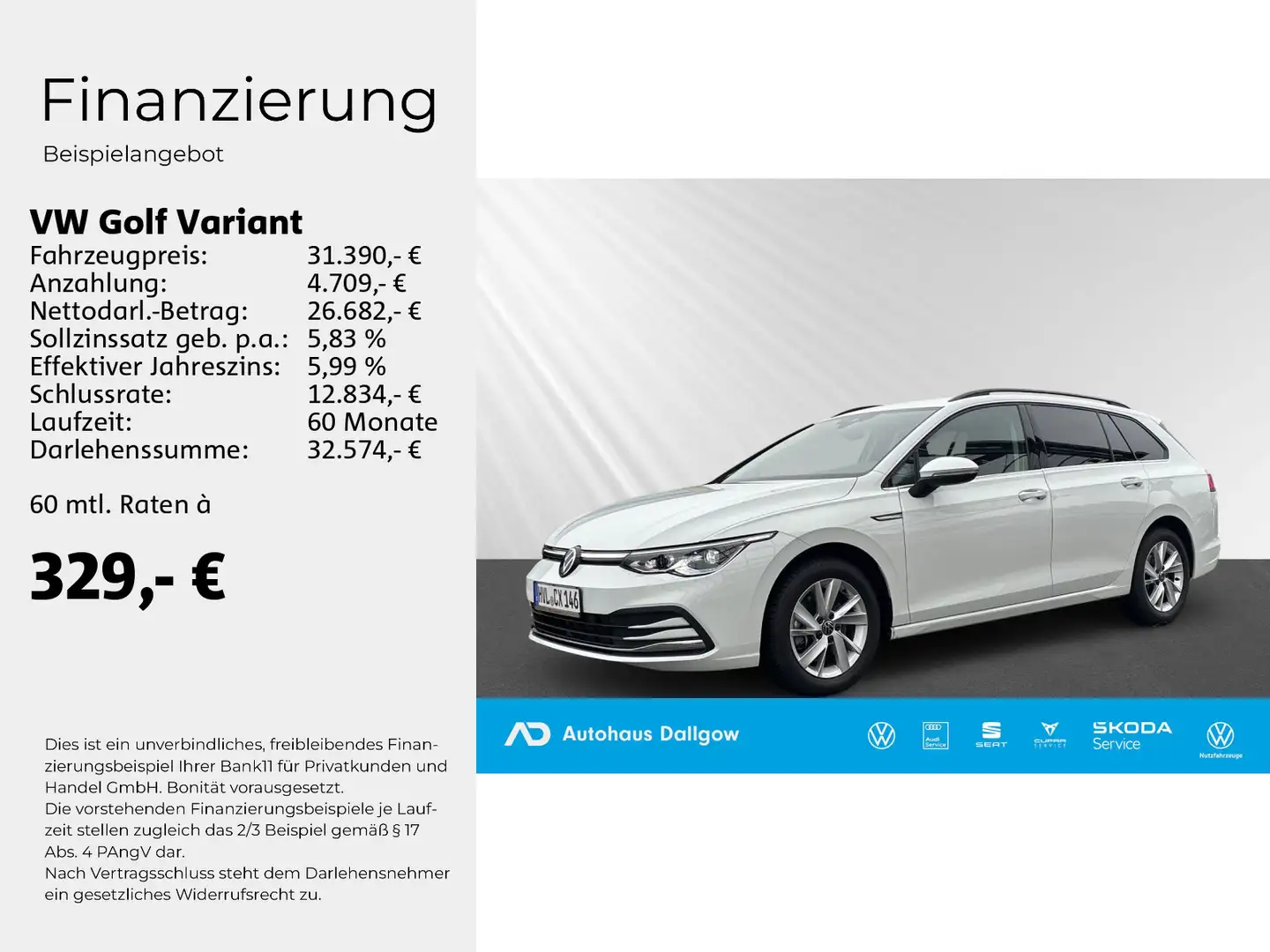 Volkswagen Golf Variant Style 2.0 TDI ACC+SHZ+MatrixLED+RFK Weiß - 2