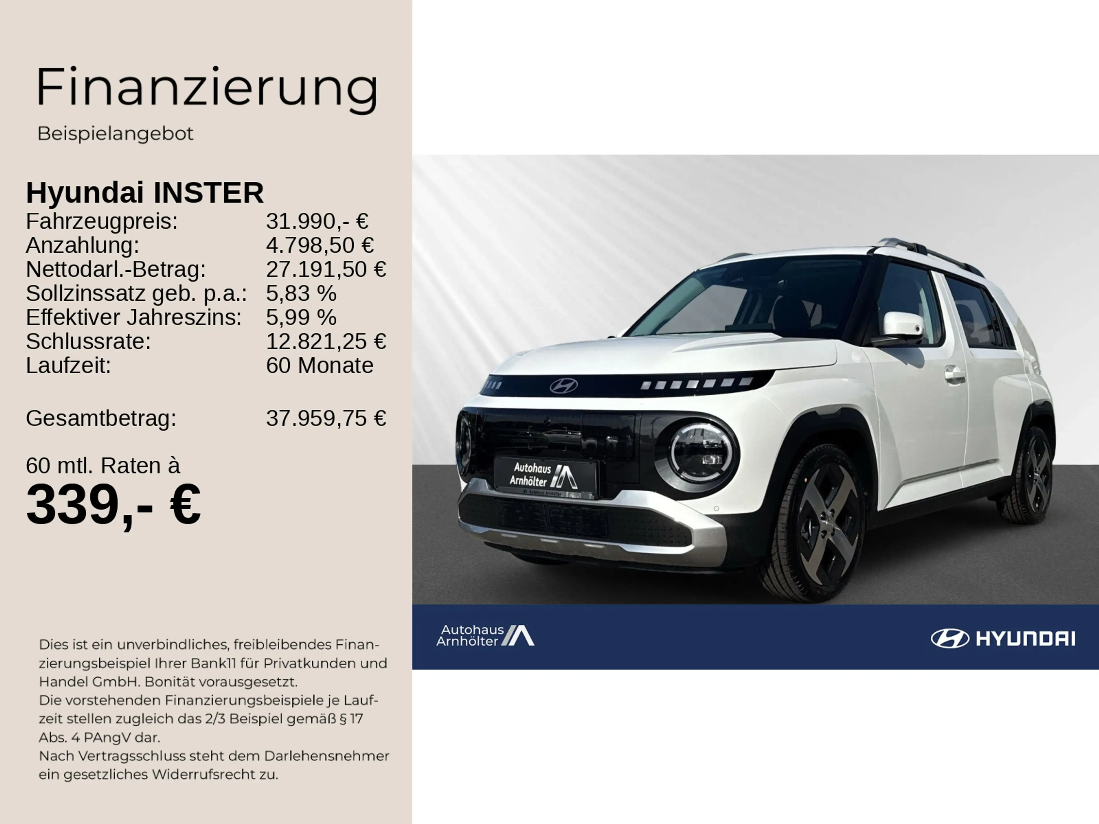 Hyundai Inster MY27 49kWh PRIME+GLAS-SCHIEBEDACH+V2L-PA+ — photo 2