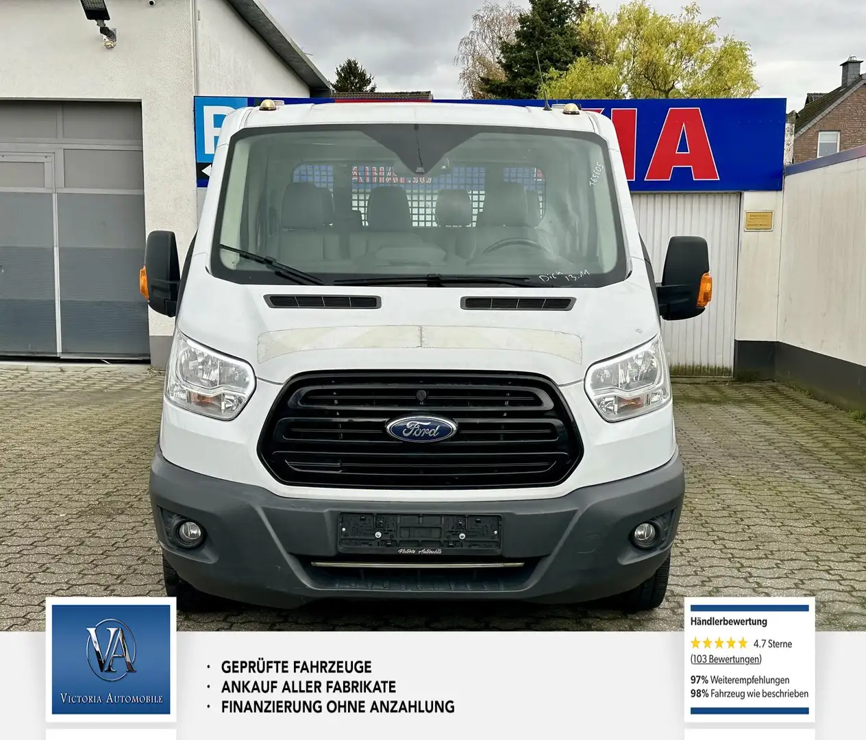 Ford Transit Pritsche L3 Trend DoKa*7 Sitzer* Kunstleder* Klima Weiß - 2