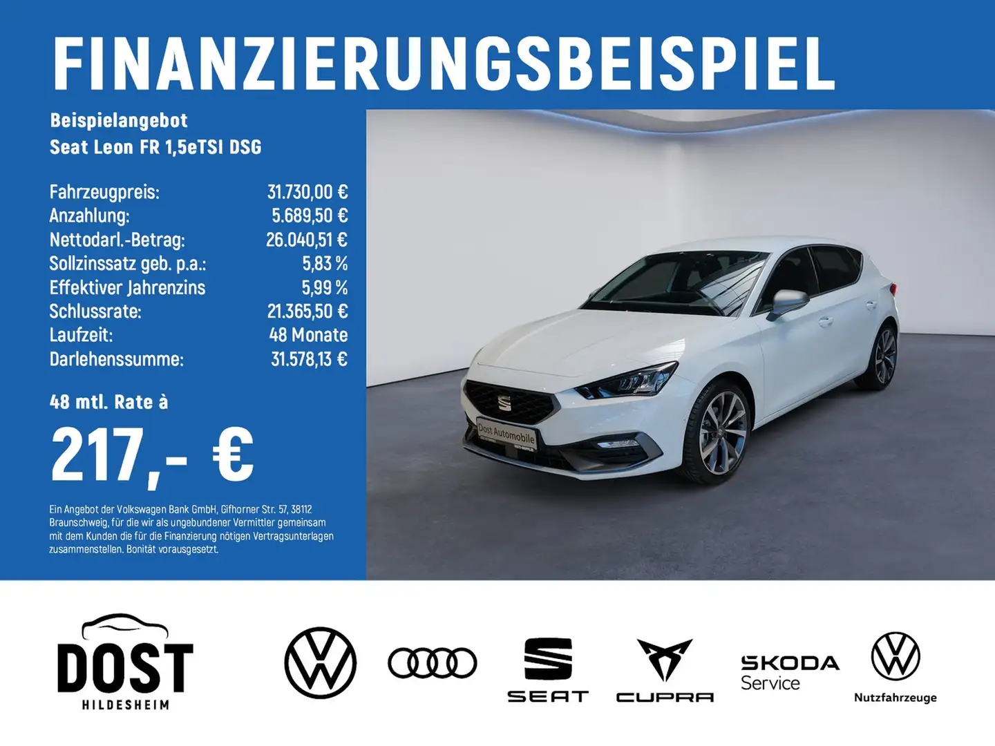 SEAT Leon FR 1,5eTSI DSG NAVI+PDC+SHZ+KAMERA+BEATS Weiß - 2