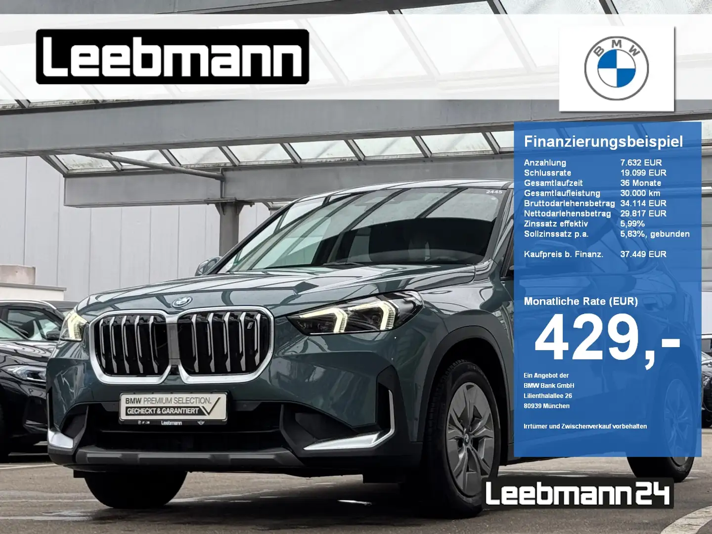 BMW iX1 xDrive30 HeadUp/ACC/360/LKH 2 JAHRE GARANTIE Grün - 1