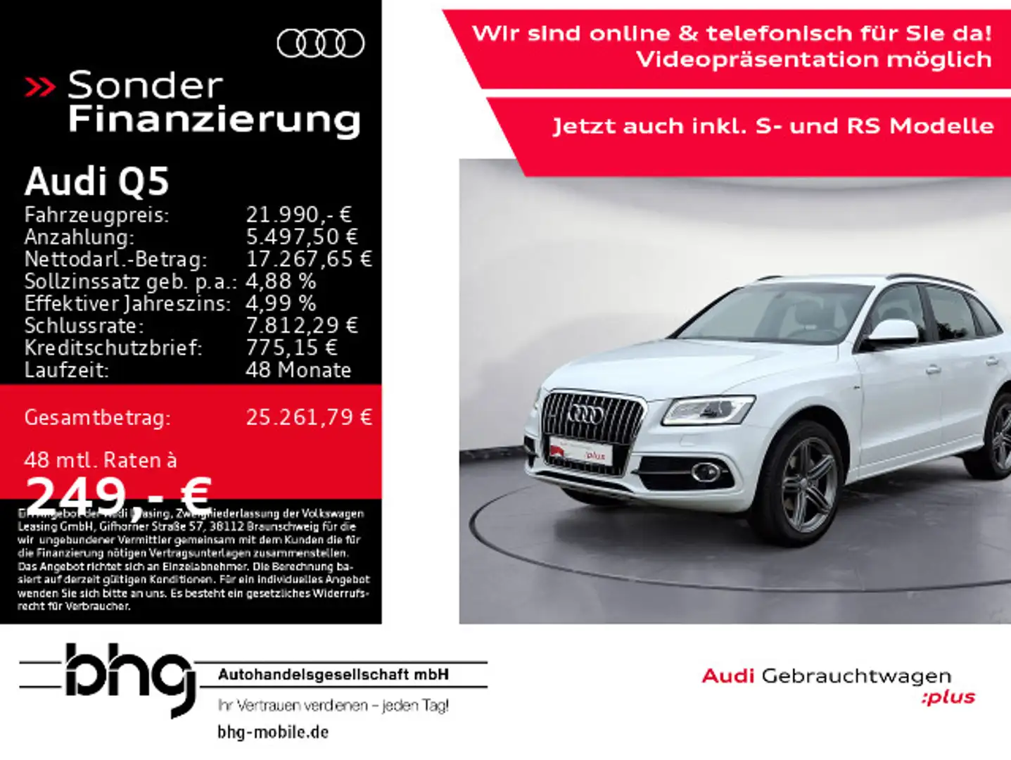 Audi Q5 2.0 TFSI quattro S line selection Navi EPHplu Blanc - 1
