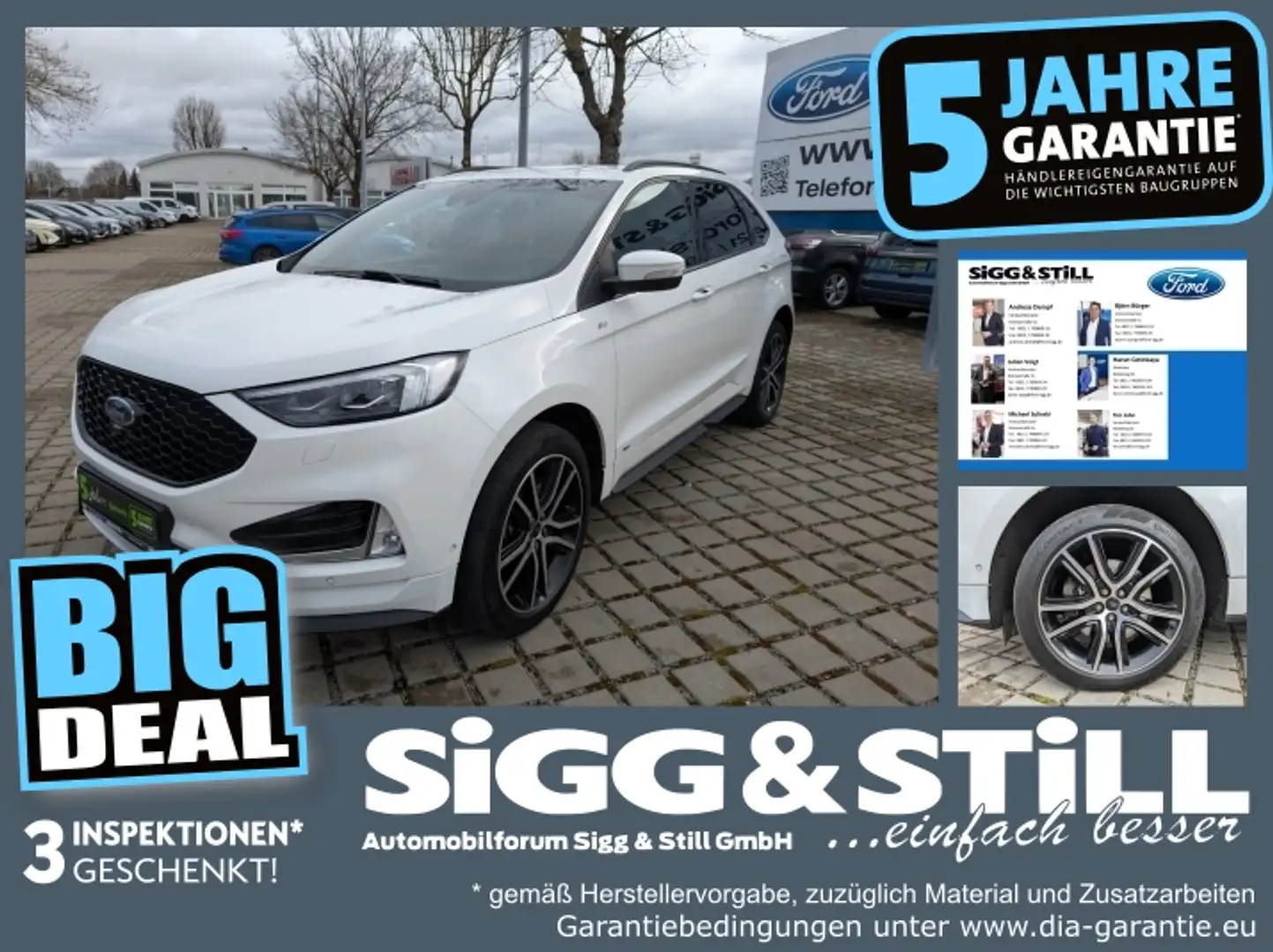 Ford Edge ST-Line LED*ACC*SHZ*SITZKLIMA*2xCAM*STANDH Blanc - 1