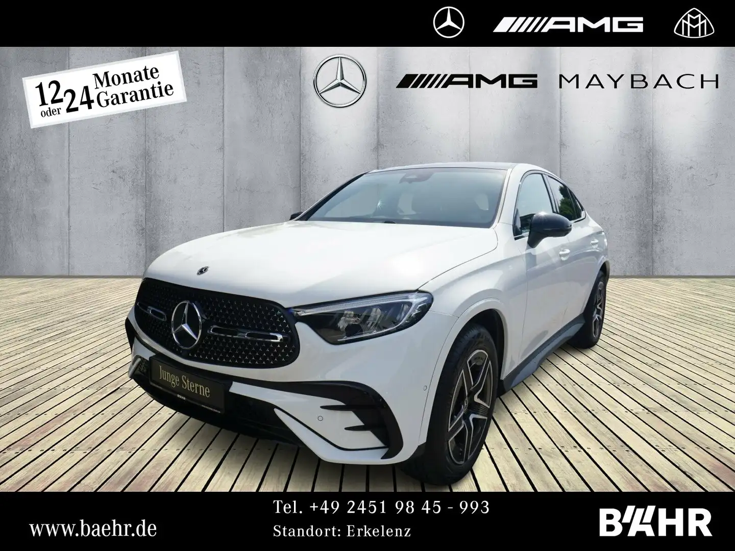 Mercedes-Benz GLC 300 GLC 300 d 4M Coupé AMG+Night/Pano/AHK/Distronic Weiß - 1