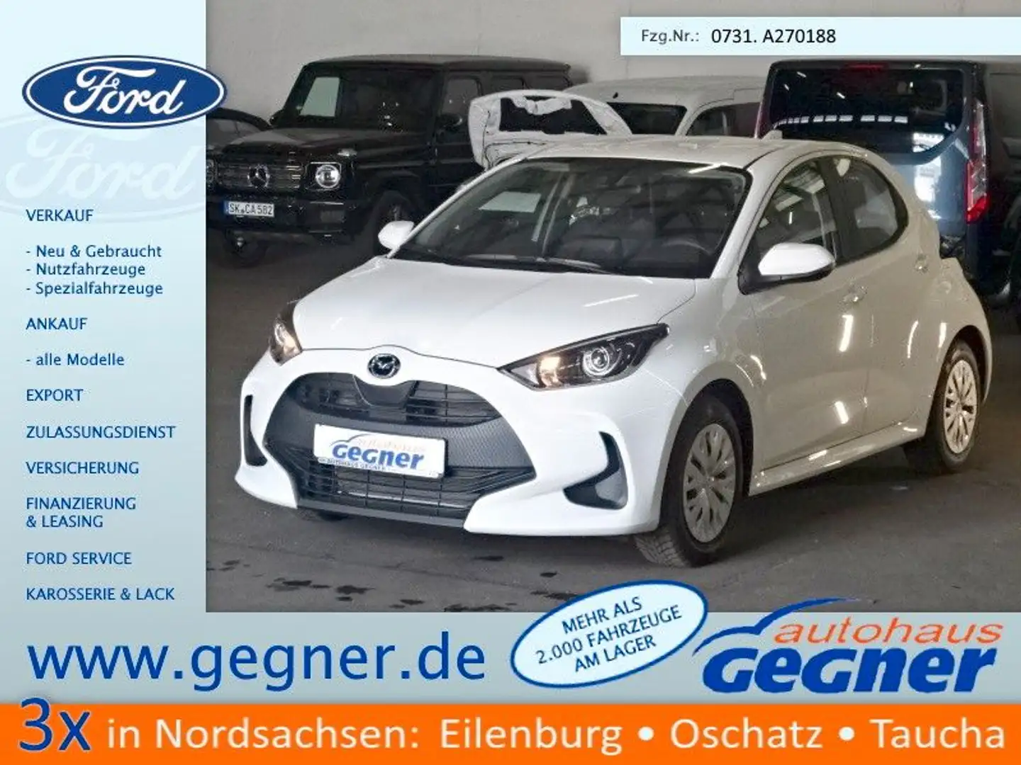 Mazda 2 Hybrid Lim. Pure 1.5VVti Hybrid Klimaaut. Weiß - 1