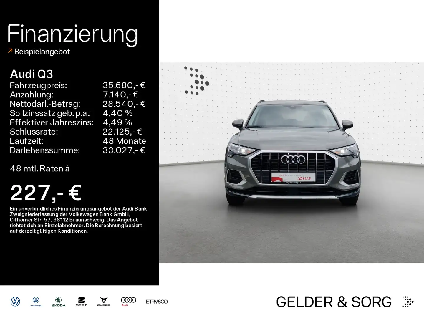 Audi Q3 advanced 35 TFSI AHK*LED*Sound*Virtual*GRA Grau - 1