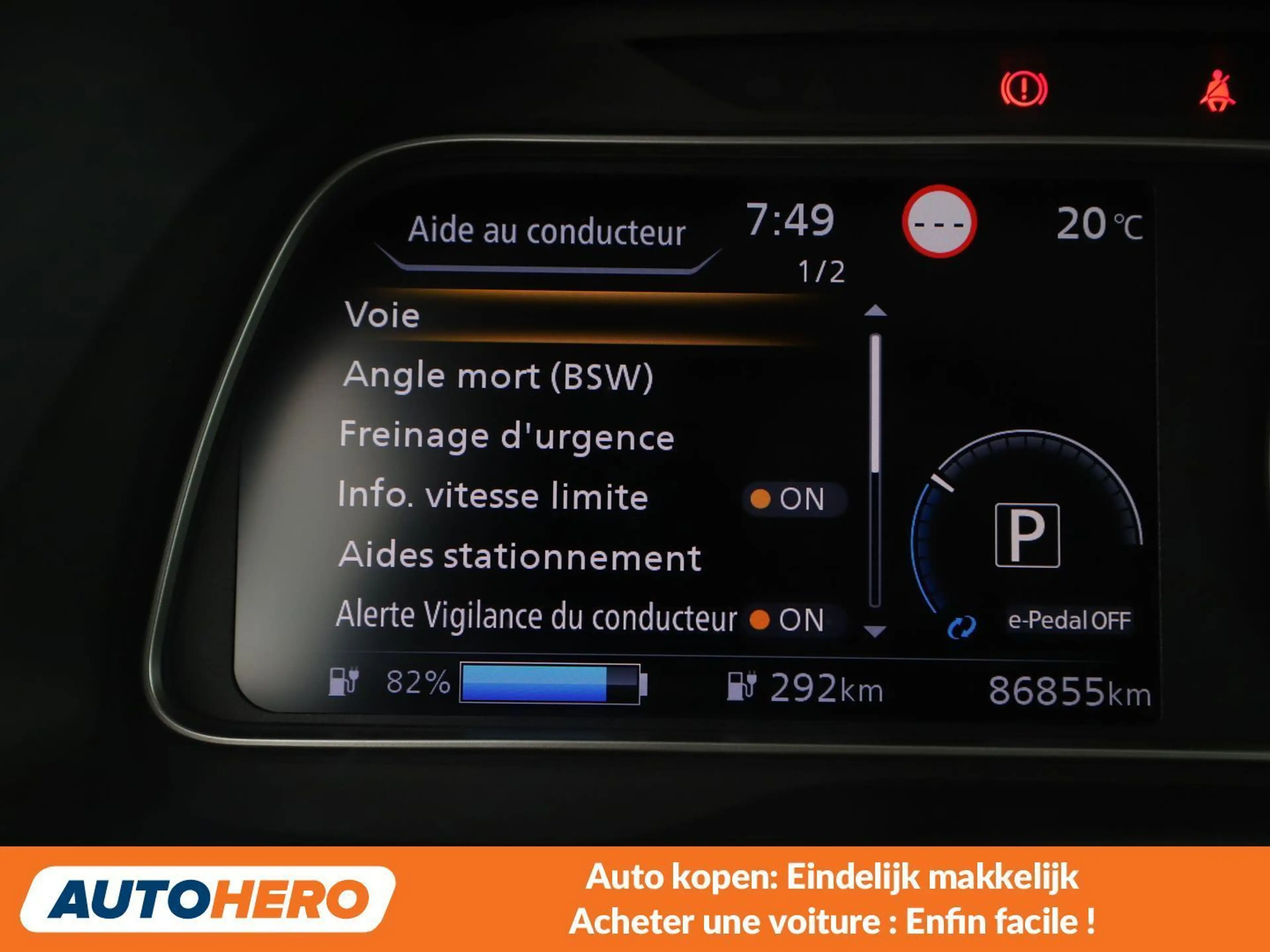 Nissan Leaf electric drive 160 kW N-Connecta — photo 14