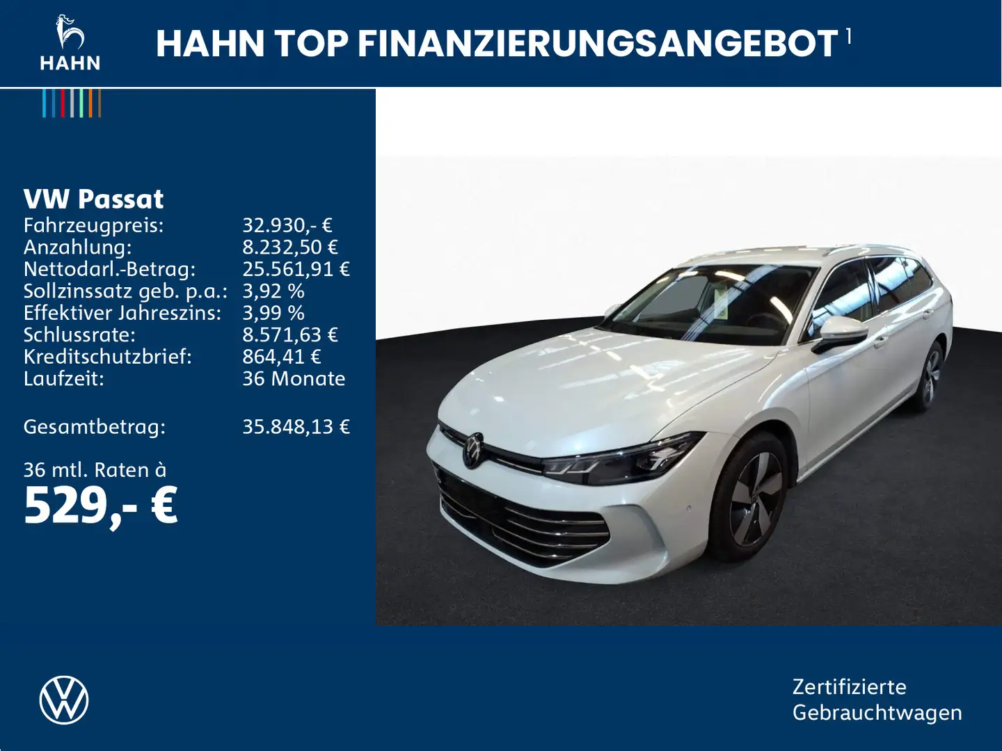 Volkswagen Passat 1.5eTSI DSG Business LED AHK Navi ACC APP Weiß - 2