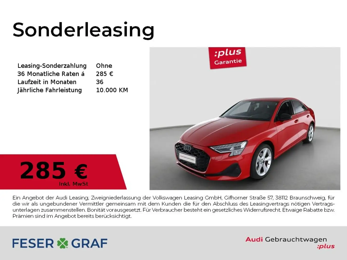 Audi A3 Limo 30 TFSI /Standhzg/Sonos/HUD/Navi+/Kamera Rot - 1