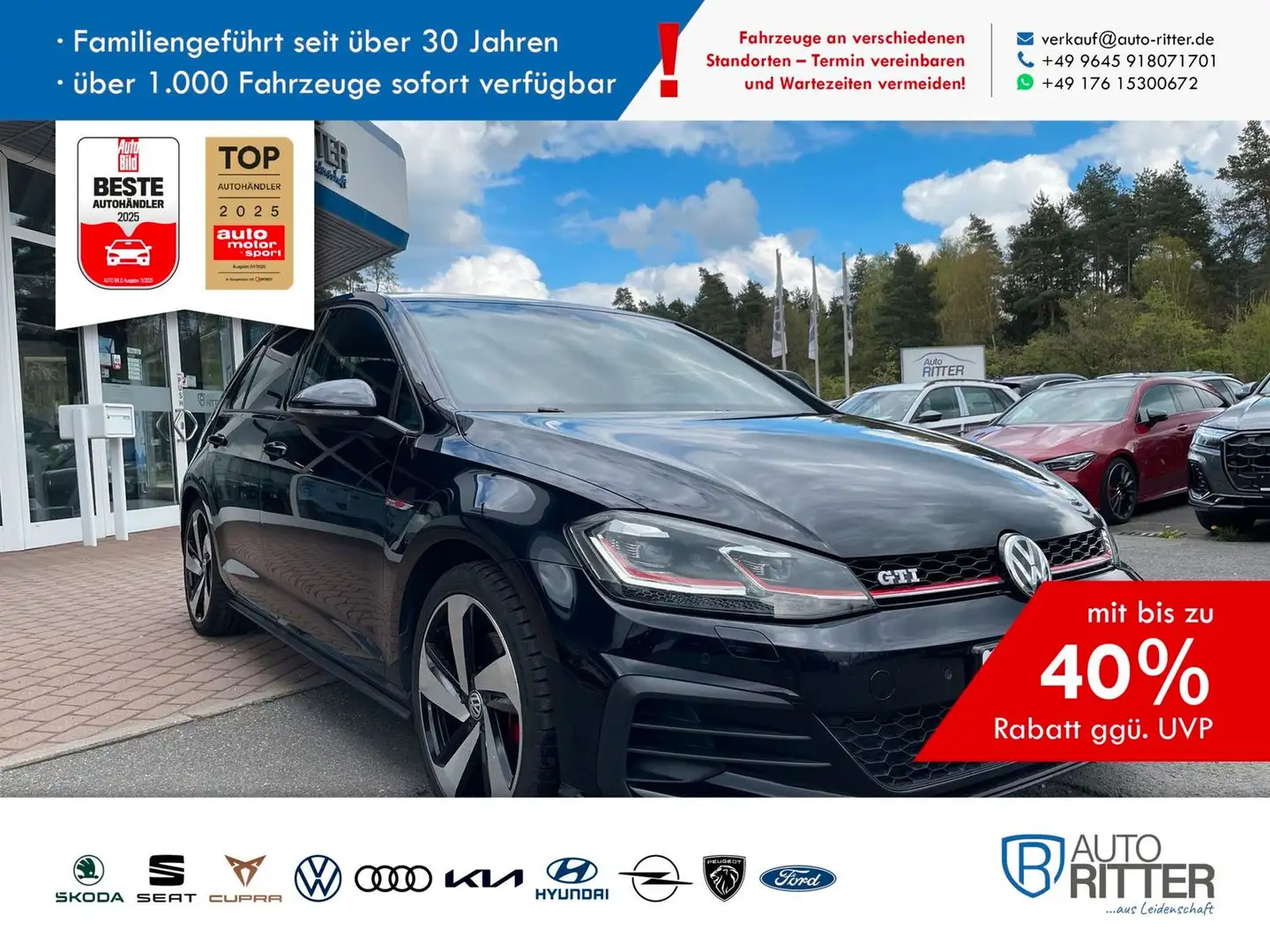 Volkswagen Golf GTI Garantie inkl. ACC|Navi|AHK|Bluetooth| Nero - 1