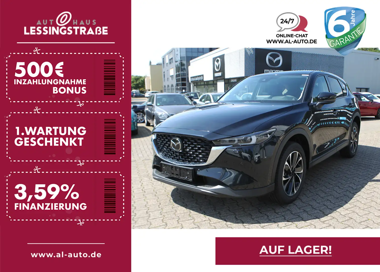 Mazda CX-5 SKYACTIV-G 194 Aut. EXCLUSIVE LEDER-S COM-B Schwarz - 1