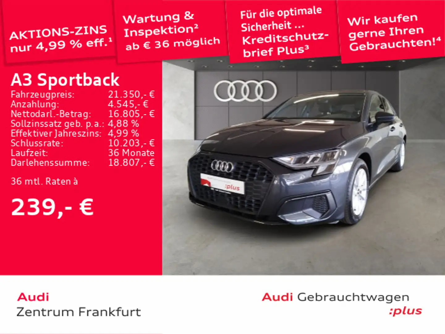 Audi A3 30 TFSI Tempomat DAB VC PDC Sitzhei Grau - 1