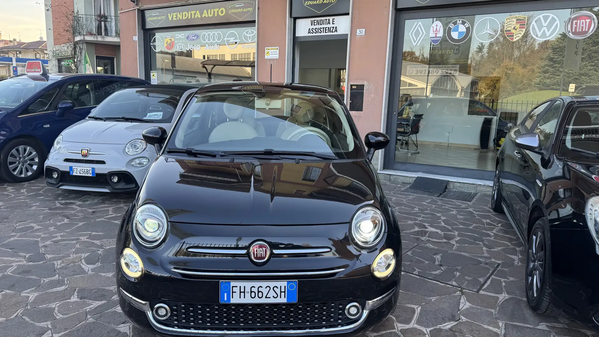 Fiat 500 1.2 Lounge 69cv pari al nuovo neo patentati Noir - 1