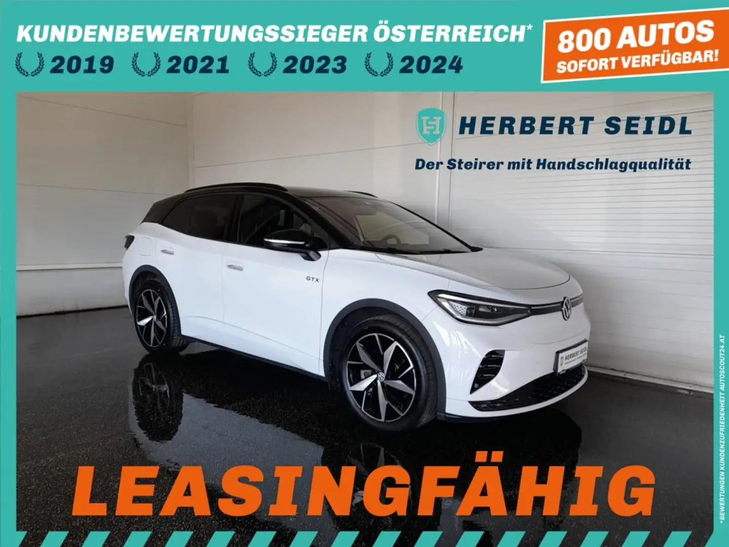 Volkswagen ID.4 GTX 4x4 77 kWh *WÄRMEPUMPE / MATRIX-LED / 20 ZOLL / NAVI / VIRTUELL / TEILLEDER* Weiß - 1