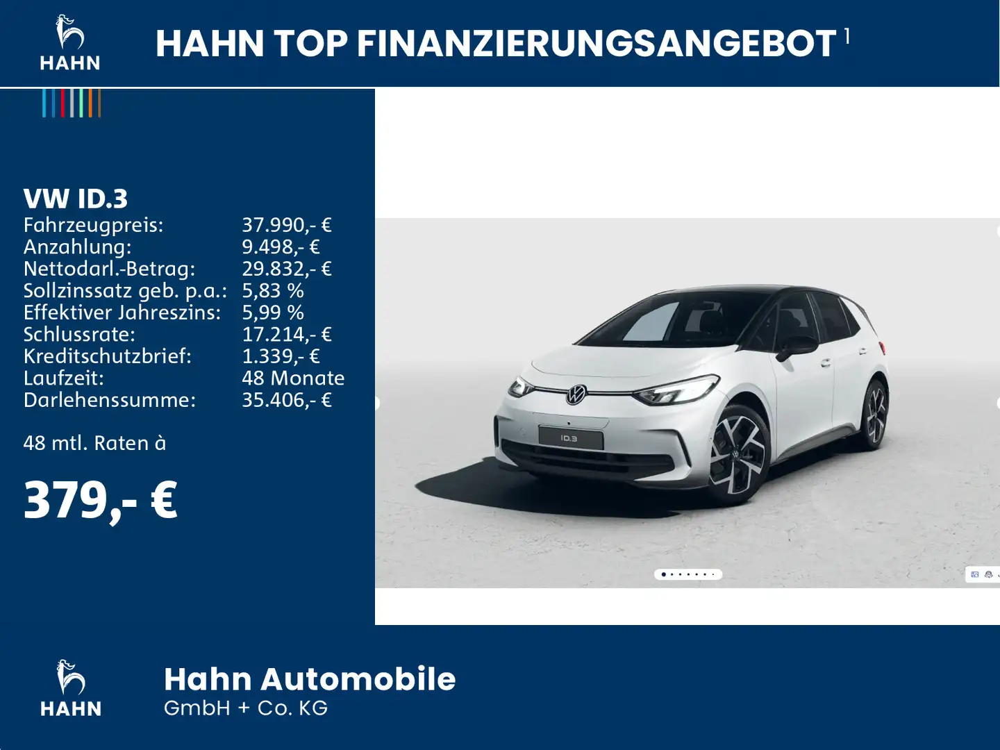 Volkswagen ID.3 Pure GOAL 125KW WKR IQ.DRIVE Weiß - 2
