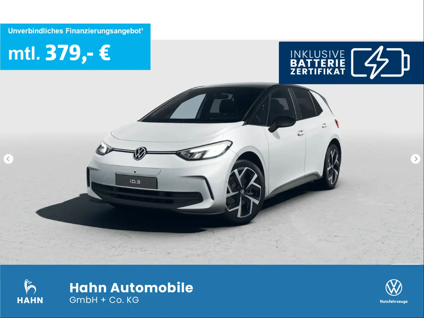 Volkswagen ID.3 Pure GOAL 125KW WKR IQ.DRIVE Weiß - 1
