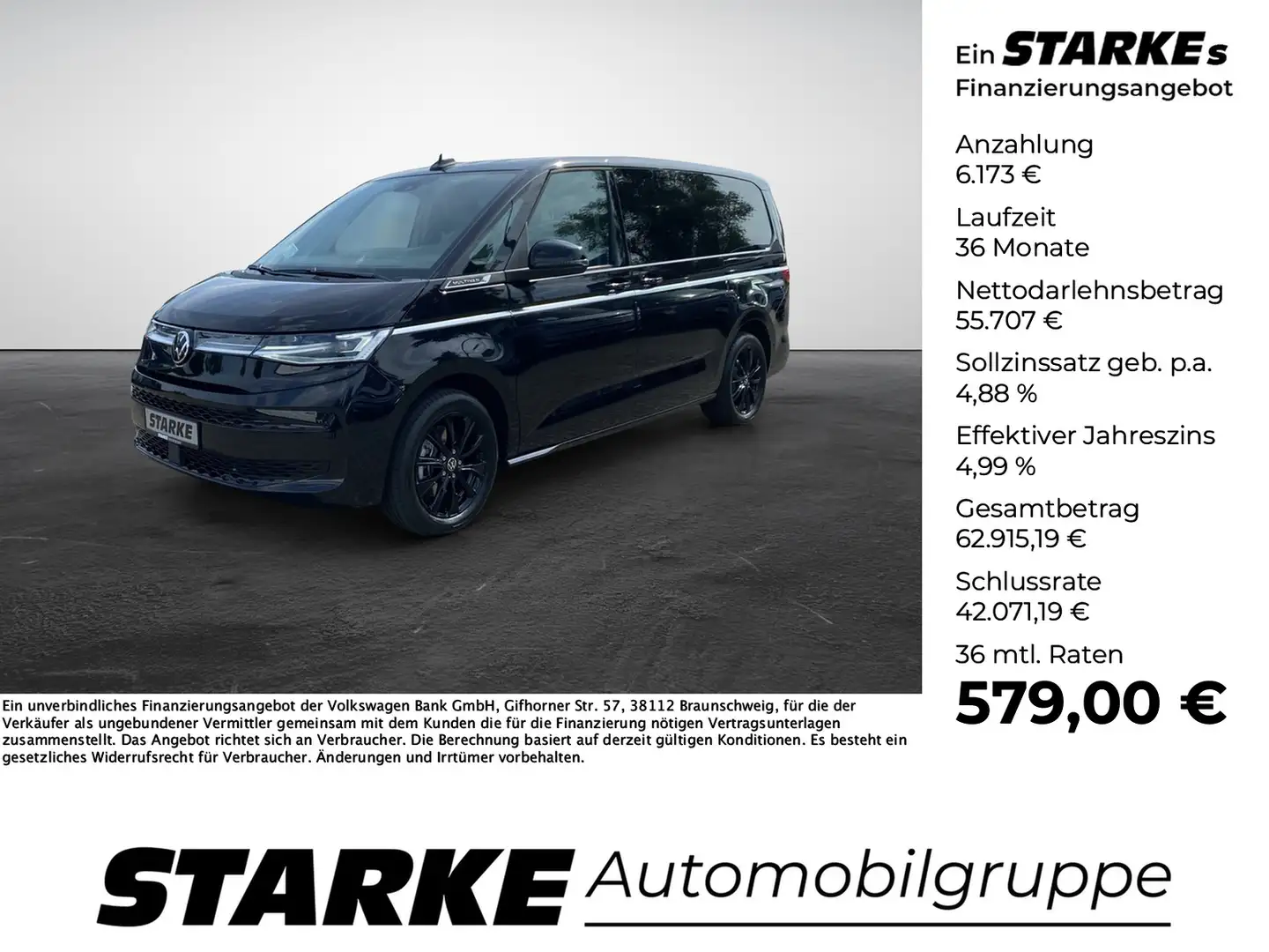 Volkswagen T7 Multivan 2.0 TDI DSG Style lang Schwarz - 1