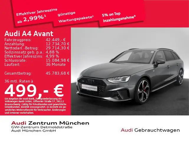 Audi A4 40 TFSI qu. S tronic S line Pano/AHK/B&