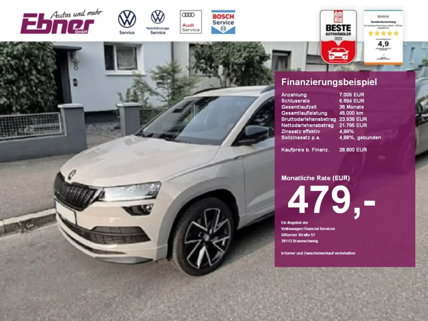 Skoda Karoq SPORTLINE 2.0TSI 190PS 4x4 DSG CANTON+KAMERA+NAVI+ Grau - 1