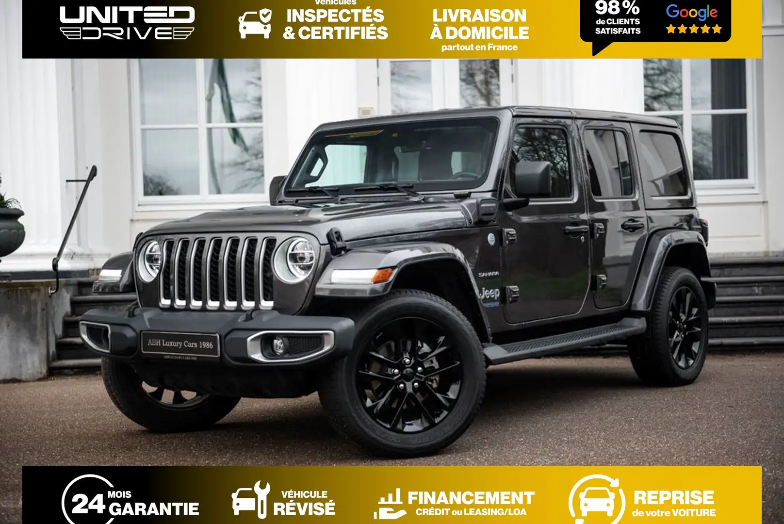 Jeep Wrangler 2.0 4xe Unlimited 80e anniversaire 381ch Gris - 1