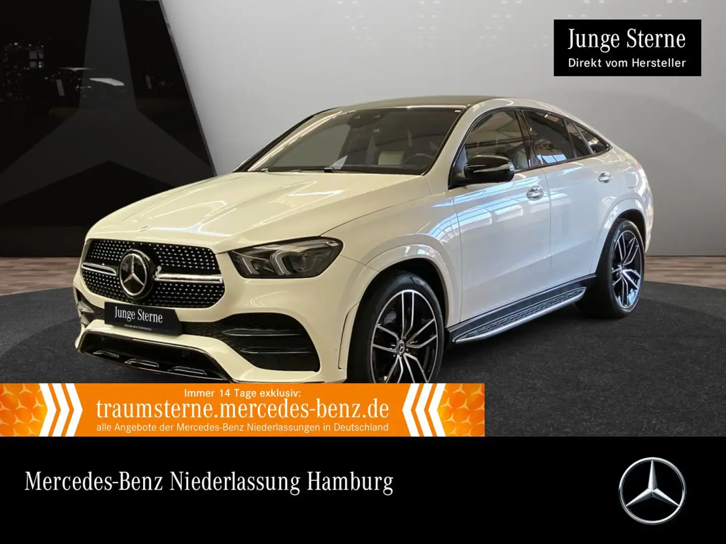 Mercedes-Benz GLE 350 de Coupé 4M AMG+NIGHT+PANO+360+MULTIBEAM Weiß - 1