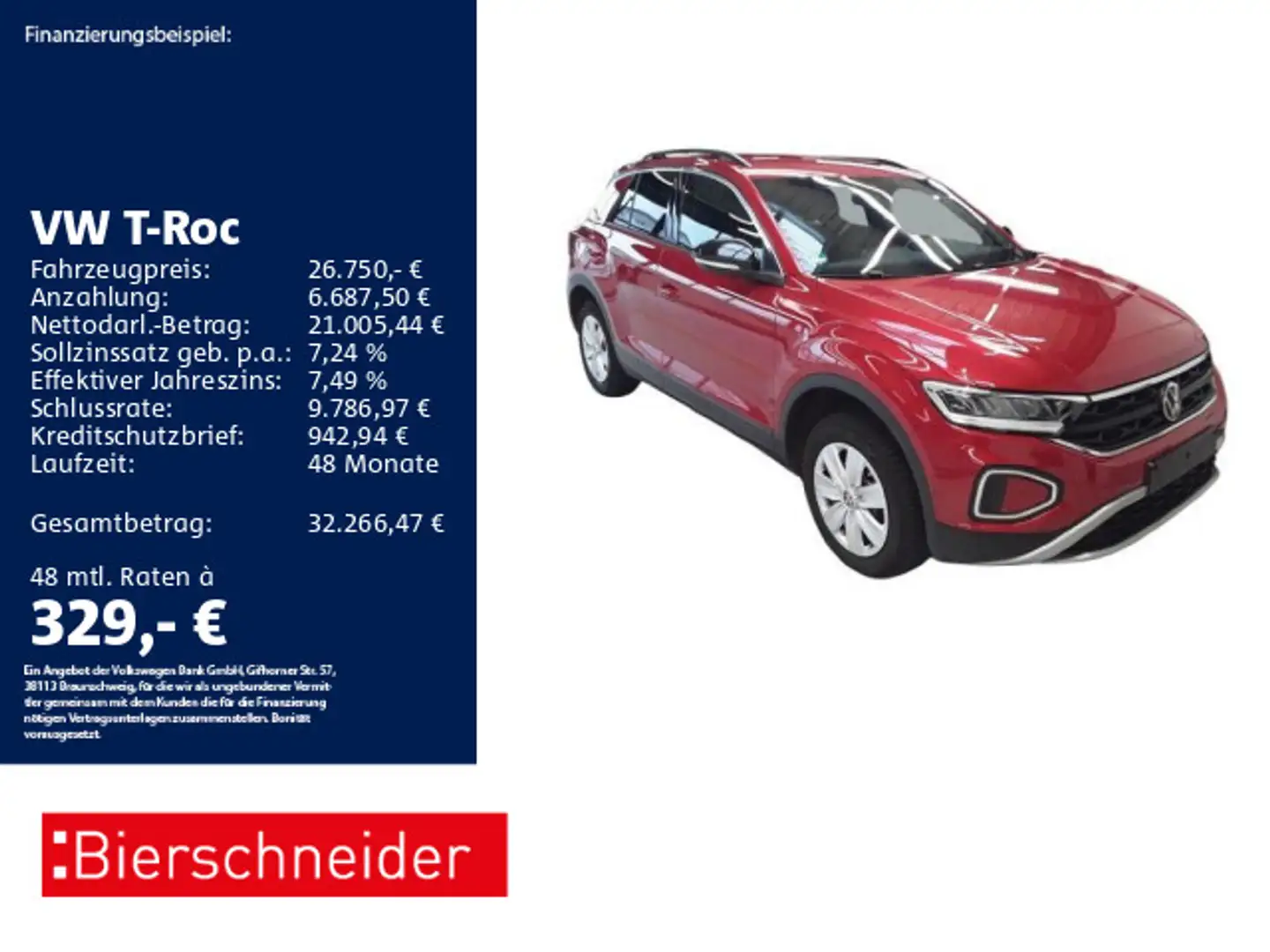 Volkswagen T-Roc 1.5 TSI Goal 18 AHK NAVI SHZ CAM ACC Rot - 1