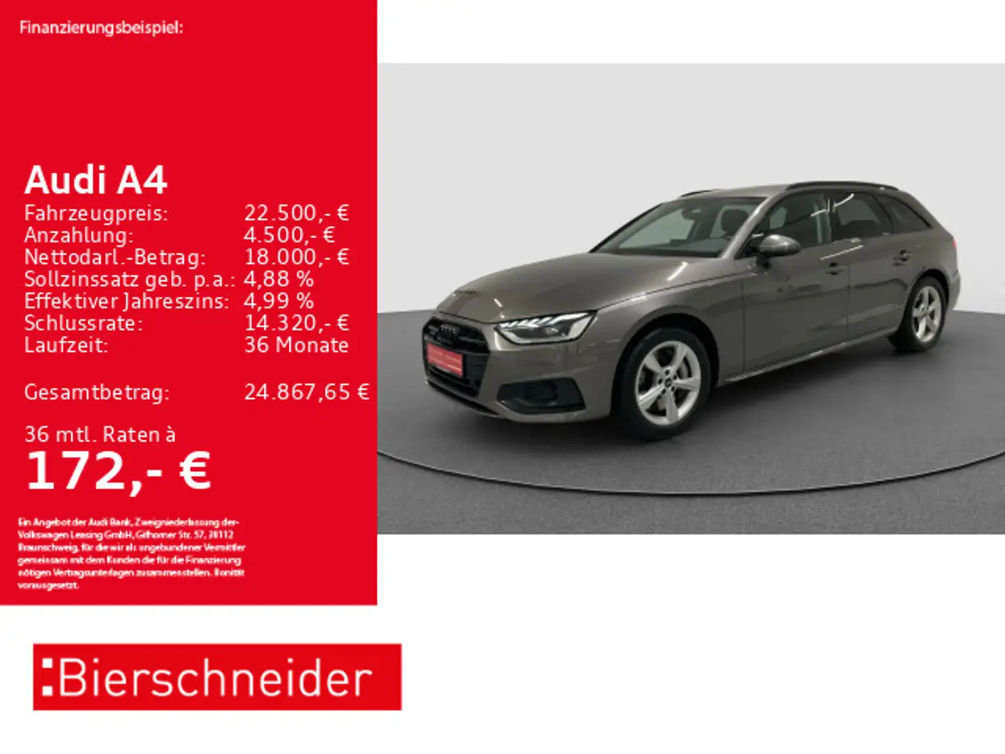 Audi A4 Av 50 TDI qu advanced Black AHK MATRIX B&O VI Grau - 1