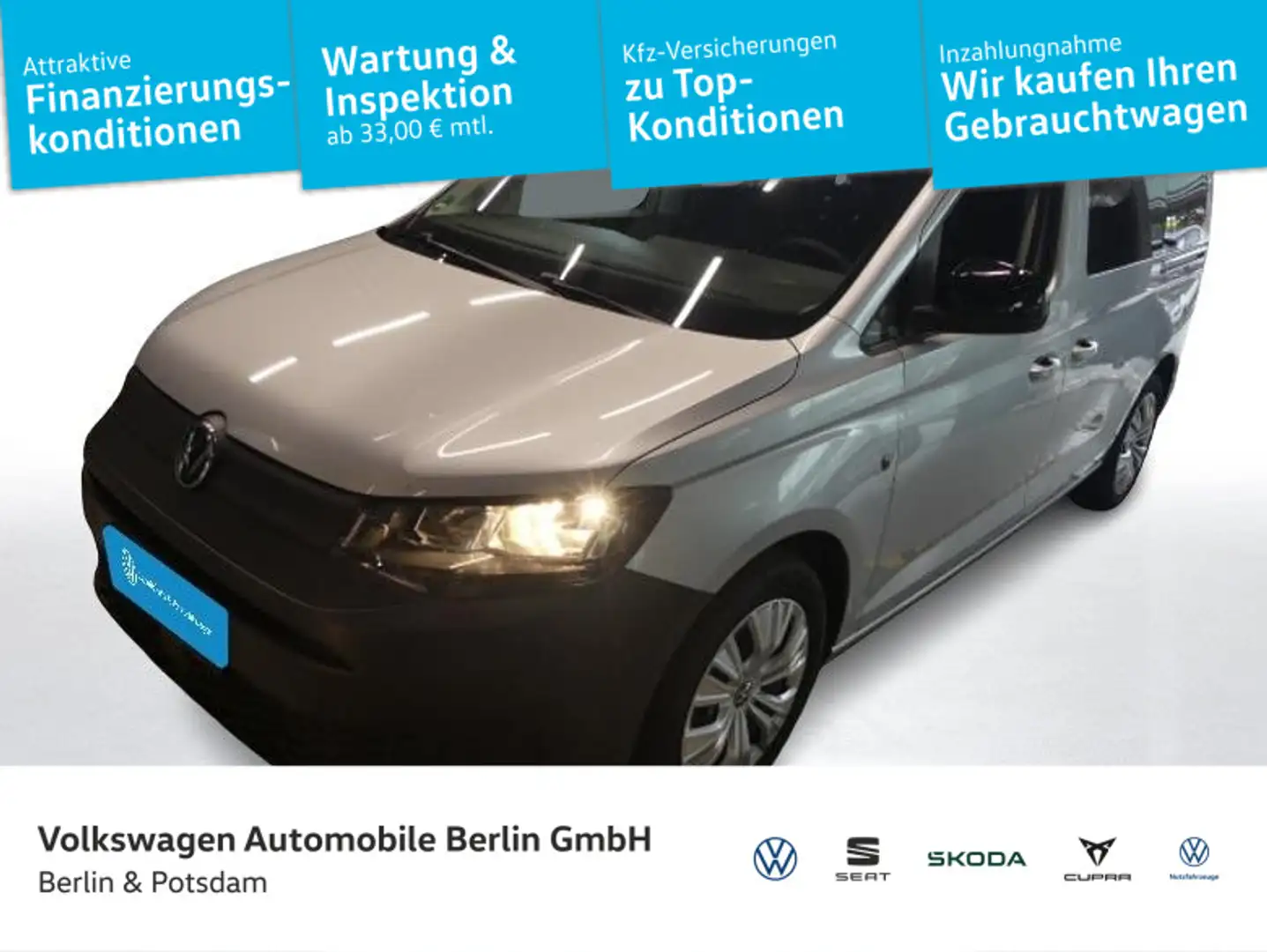 Volkswagen Caddy 2.0 TDI Klima Navi 5 Sitze PDC SHZ Silber - 1