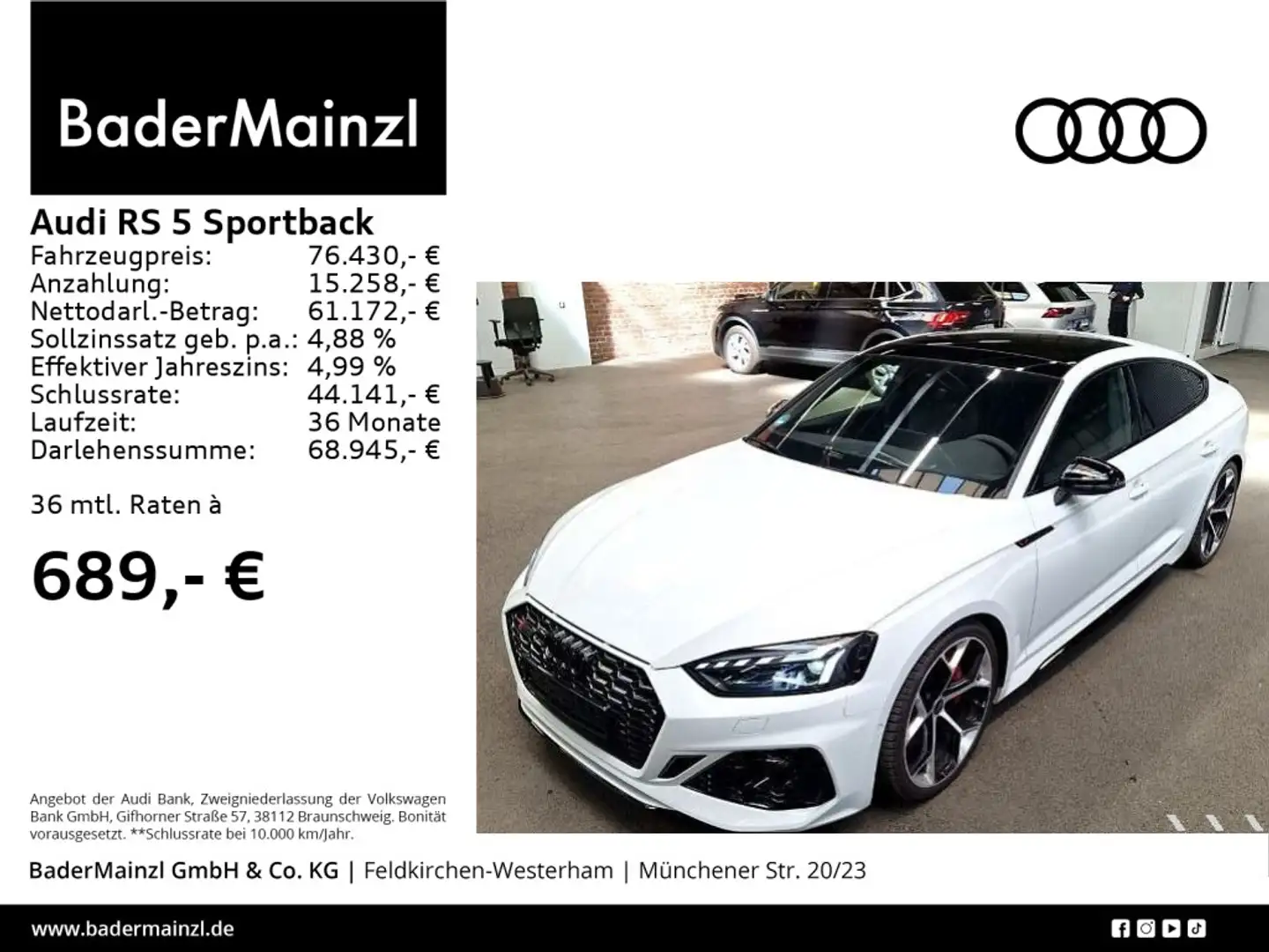 Audi RS5 Competition Pano Matrix 360° ACC Weiß - 1