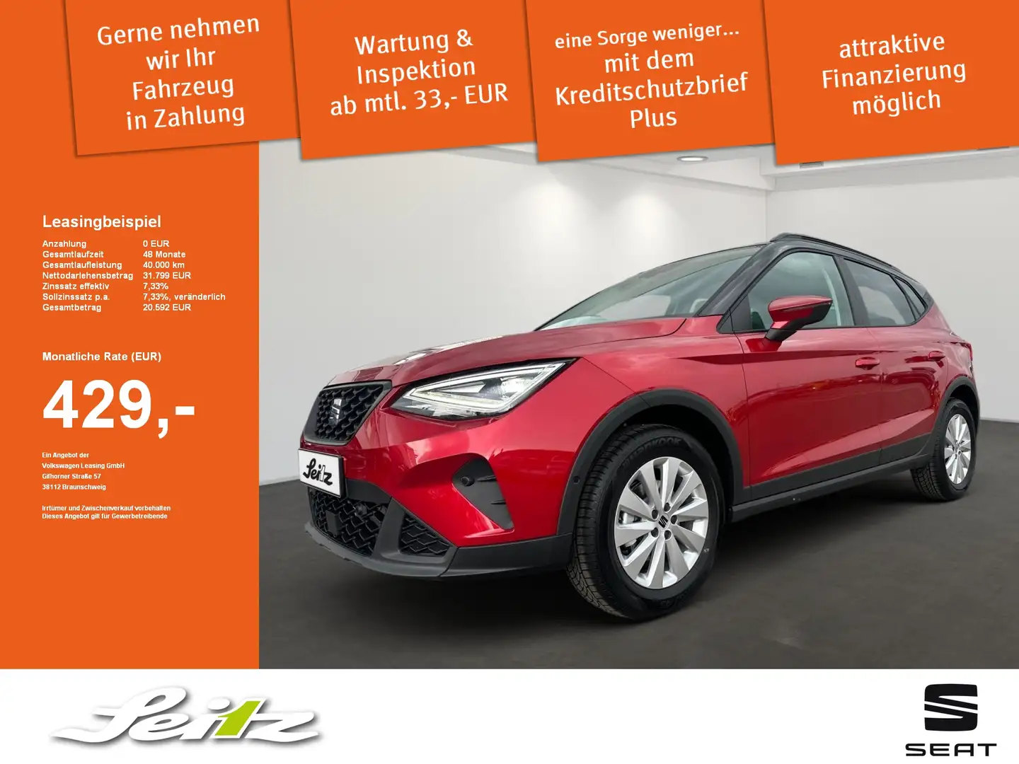 SEAT Arona 1.0 TSI Style *NAVI*KAMERA*SITZH* Rot - 1