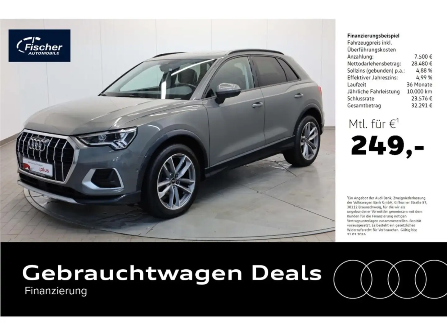 Audi Q3 35 TDI Advanced AHK/P-Dach/19''/360/StHz/Sonos Grau - 1