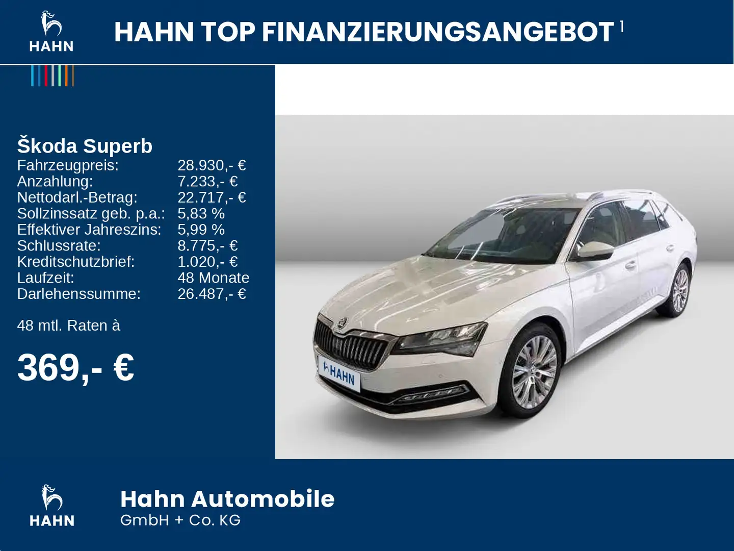 Skoda Superb Combi 2.0 TDI DSG Style AHK Standhzg Navi Weiß - 2