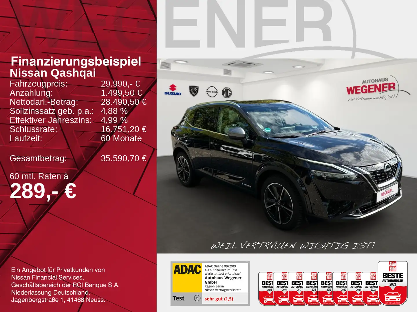 Nissan Qashqai QASHQAI 1.5 e-POWER TEKNA+ LED NAVI WINTER 360° Noir - 2