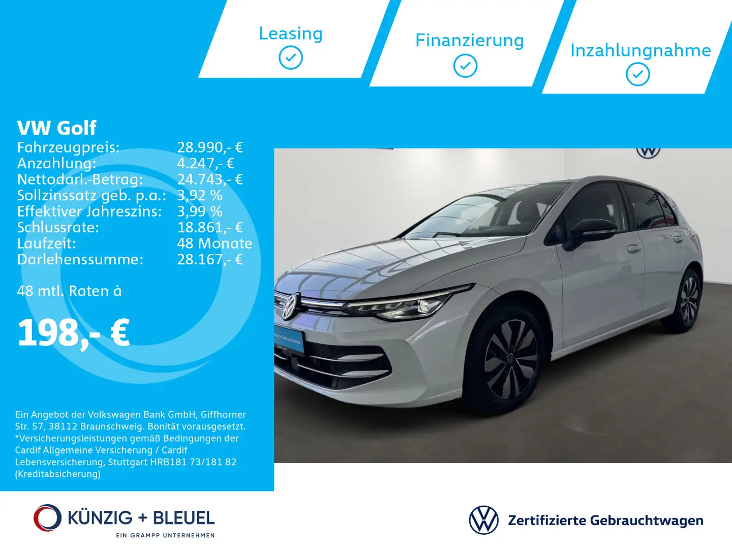Volkswagen Golf Goal 2.0 TDI DSG*AHK*NAV*KAM*SHZ*LED*AMB*AS Blanco - 1