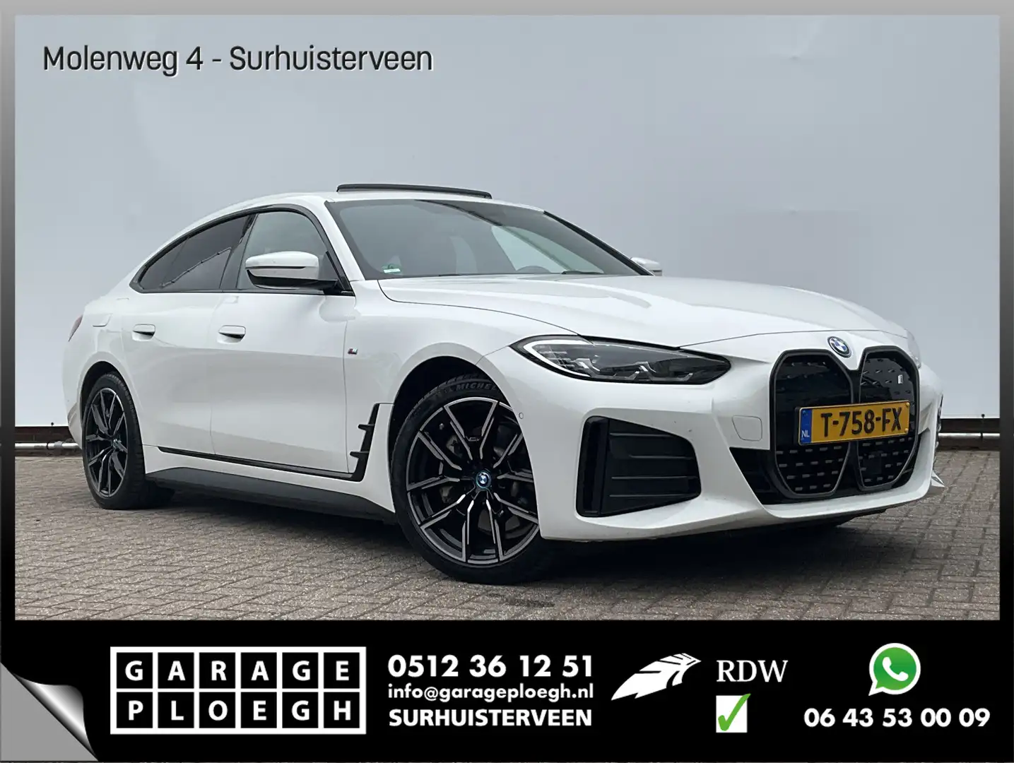 BMW i4 eDrive40 High Executive M-Sport 84 kWh Pano Leder Wit - 1