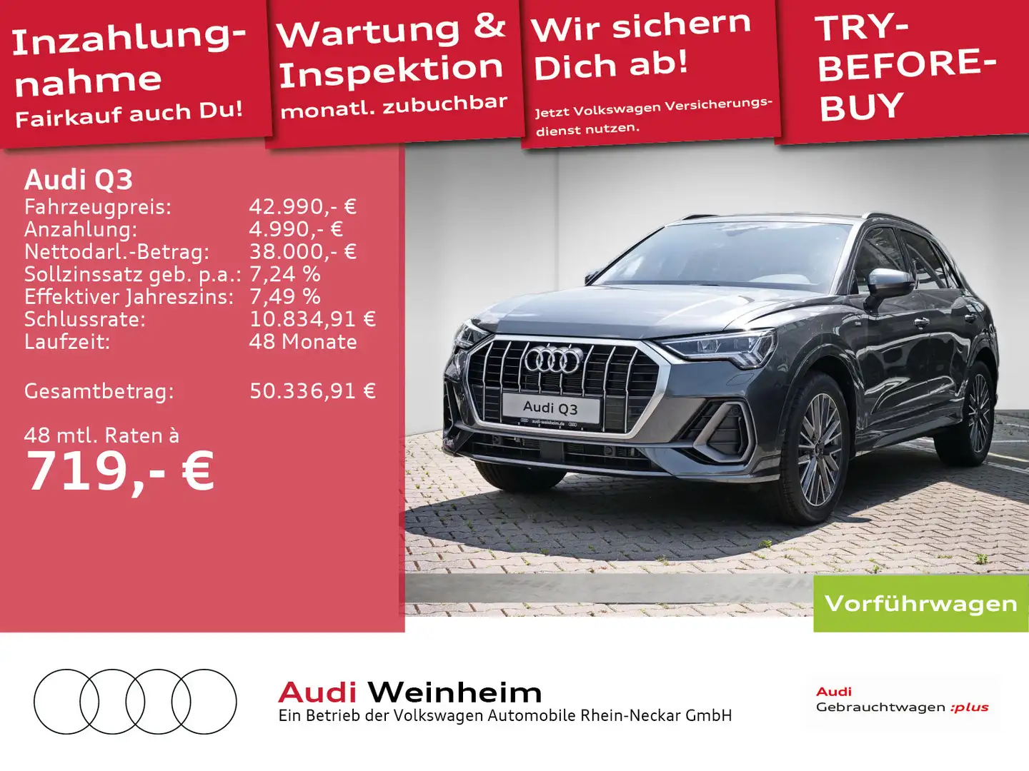 Audi Q3 S line 35 TFSI S tronic Grau - 1
