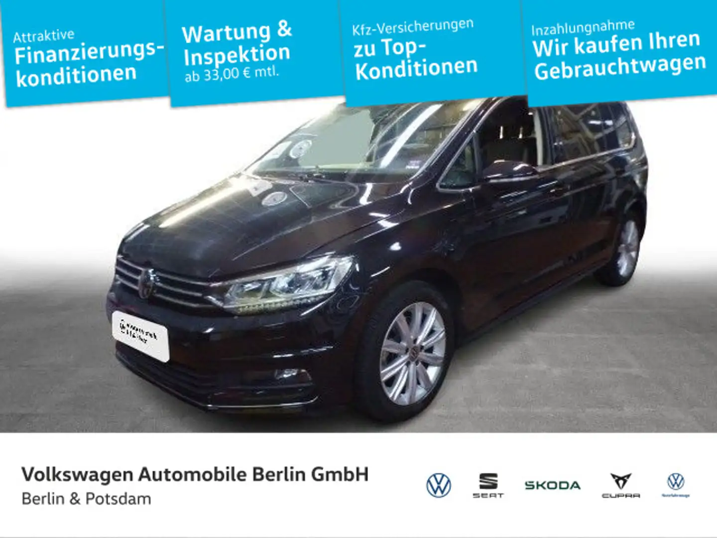 Volkswagen Touran 1.5 TSI DSG Highline Nav LED AHK Kamera Schwarz - 1