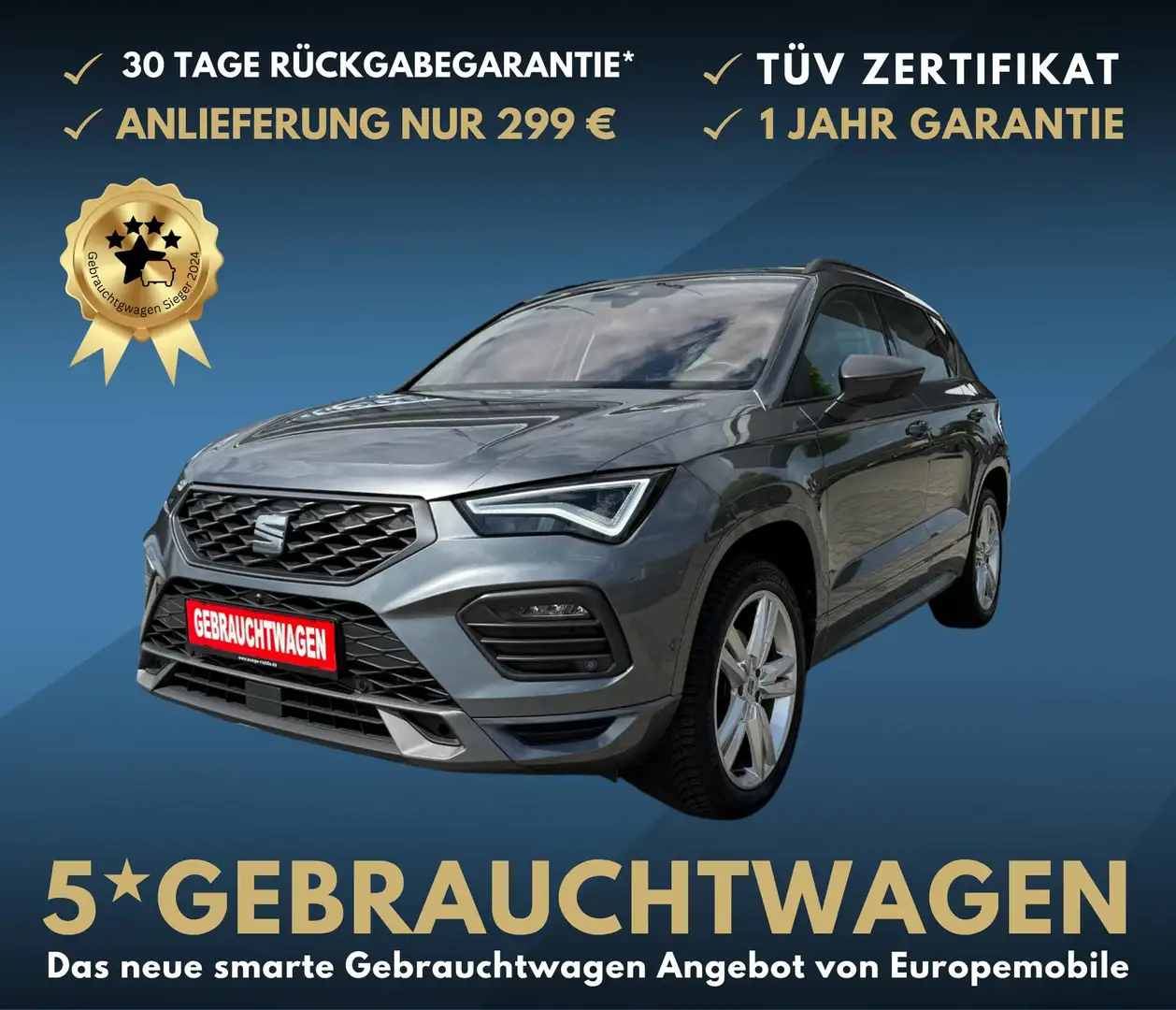 SEAT Ateca FR 1.5 TSI ACT 150 DSG STANDH|PANO|NAPPA|BEATS|... Grijs - 1
