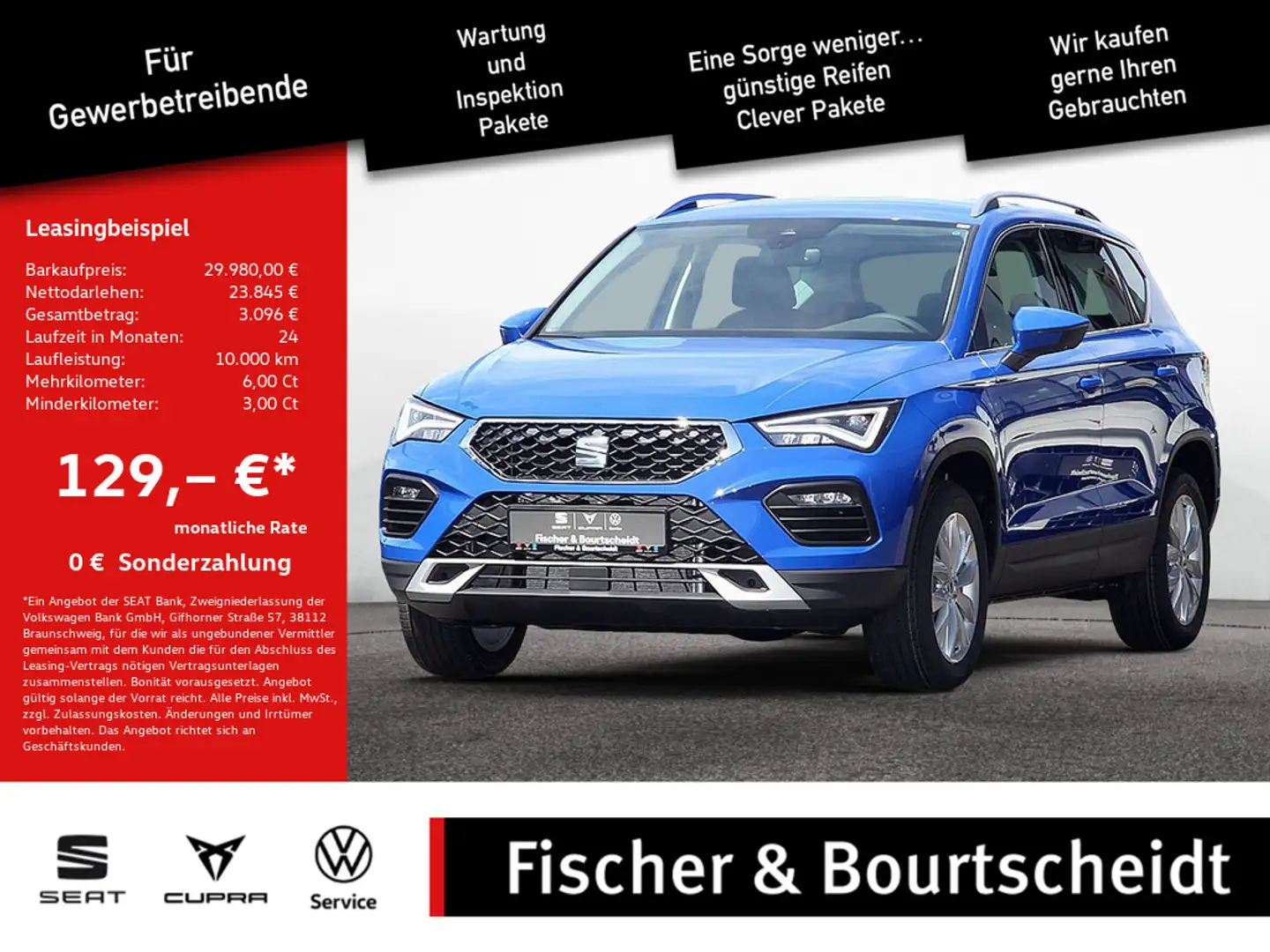 SEAT Ateca 2.0 TDI ROAD-EDITION DSG NAVI FSE LED P Bleu - 1