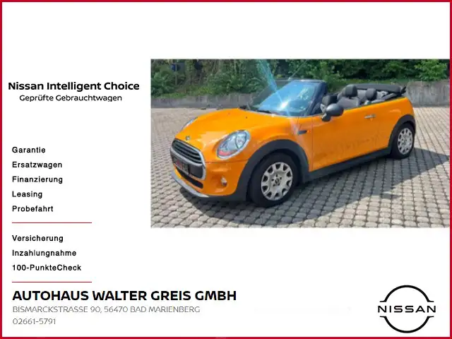 MINI One Cabrio Mini One Cabrio Klima Sitzheizung vo. Teilleder