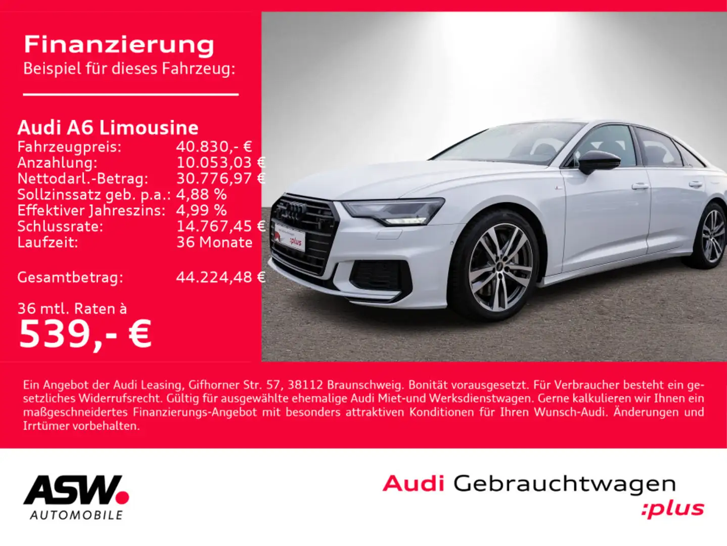 Audi A6 S line 50TFSI e quattro NAVI LED VC Weiß - 1