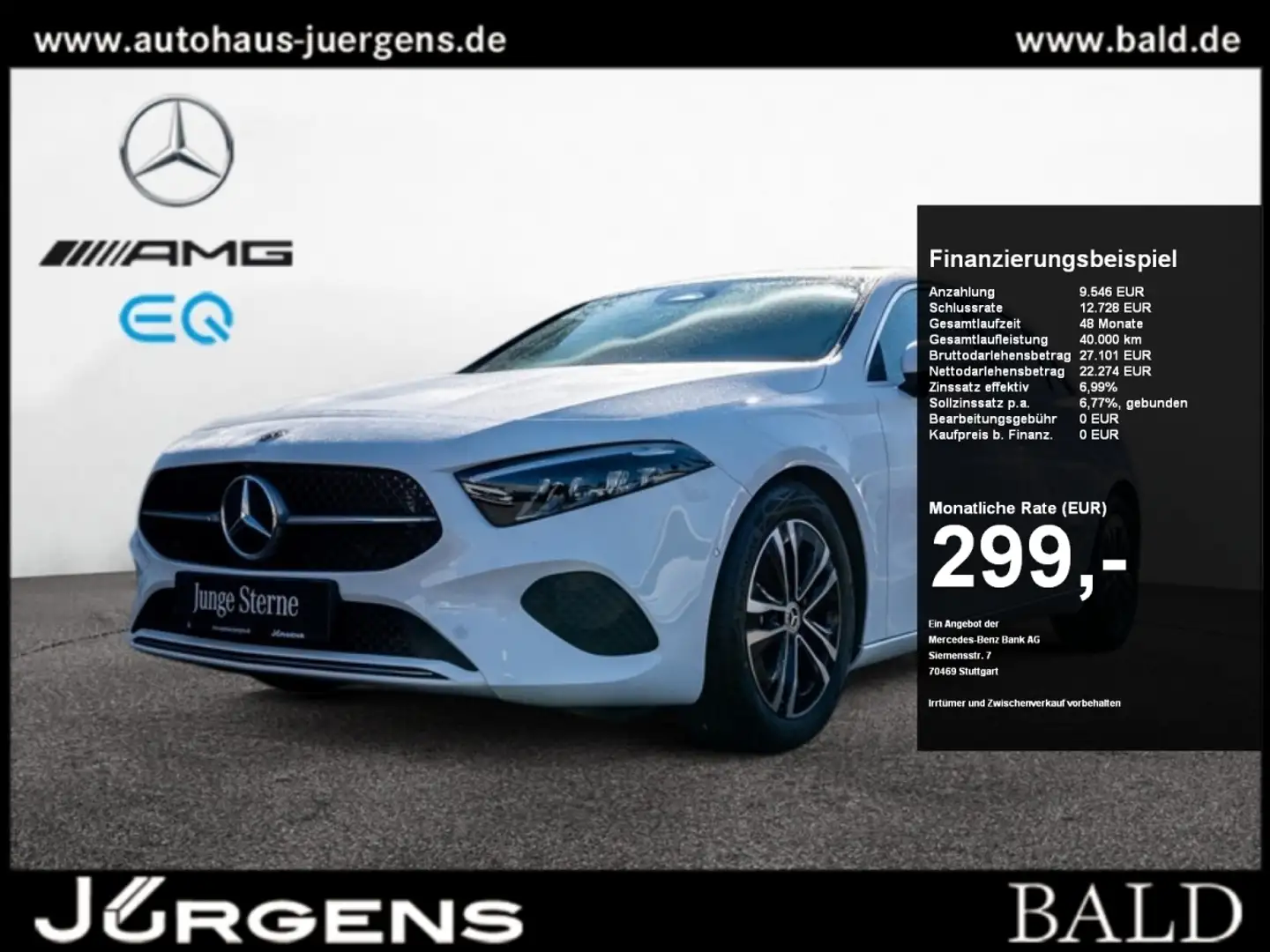 Mercedes-Benz A 200 Progressive/Navi/MBUX/LED/Cam/Totw/Mopf/17 Weiß - 1