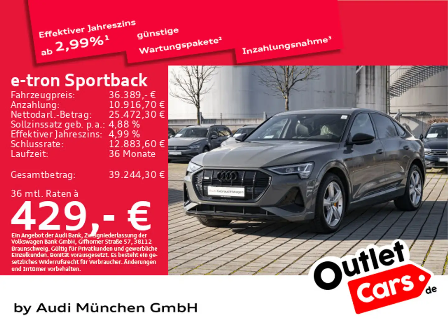 Audi e-tron 55 qu. S line black B&O/Matrix/ Grau - 1