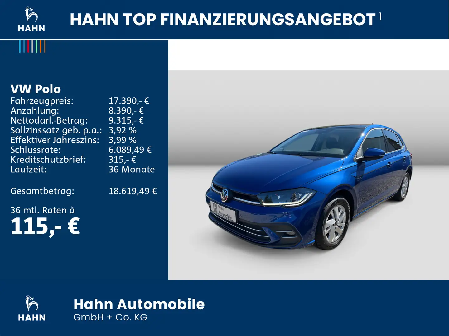 Volkswagen Polo 1.0TSI Style App Matrix Navi-Vorb. PDC Pano Blau - 2