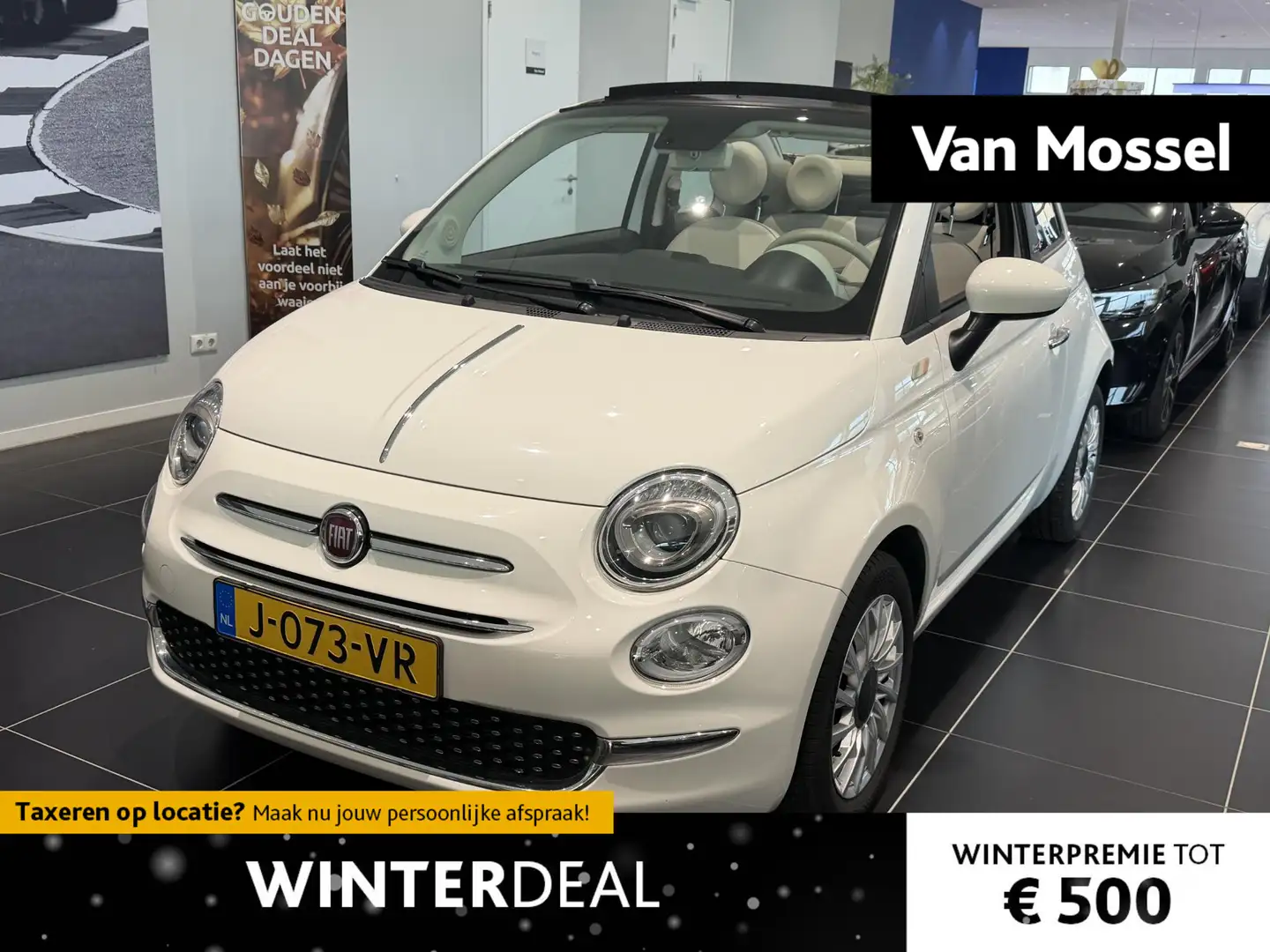 Fiat 500C 1.0 Hybrid Lounge | Cabrio | Apple Carplay/Android Weiß - 1