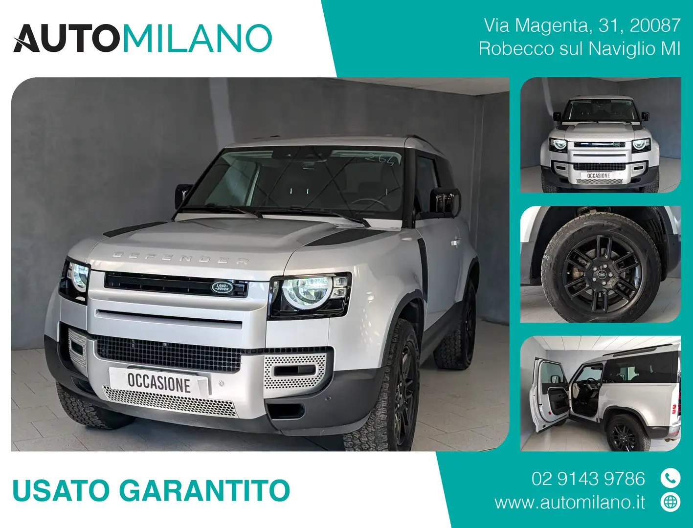 Land Rover Defender 3.0D I6 MHEV 250CV AUTOMATIC S Argento - 1