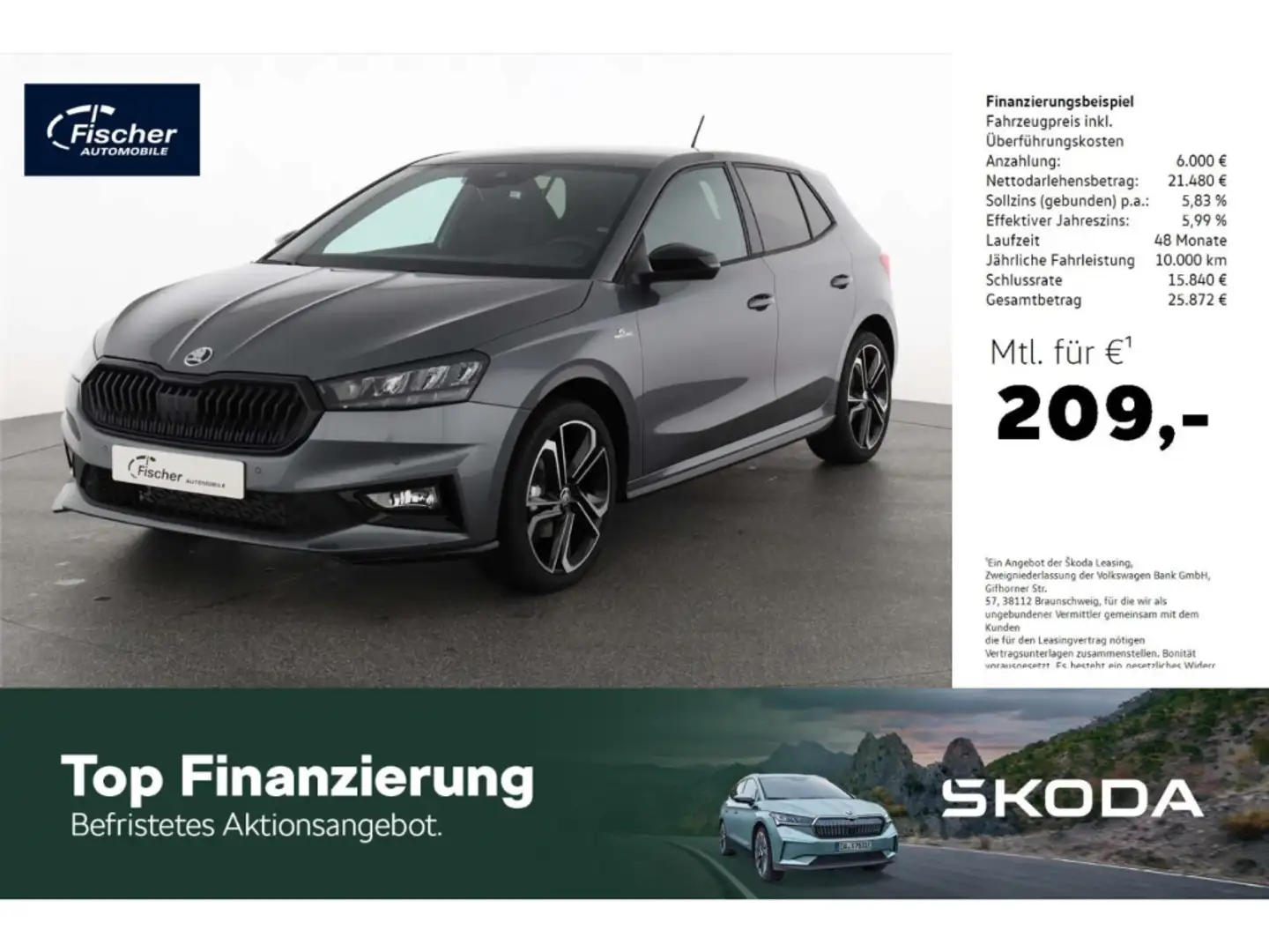 Skoda Fabia 1.5 TSI Monte Carlo Grau - 1